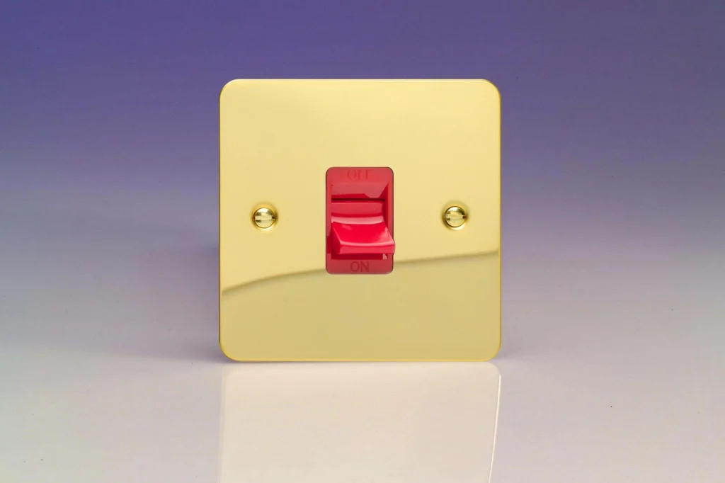 Switch Brass 45A Cooker Ultraflat Polished + Red Insert Varilight XFV45S