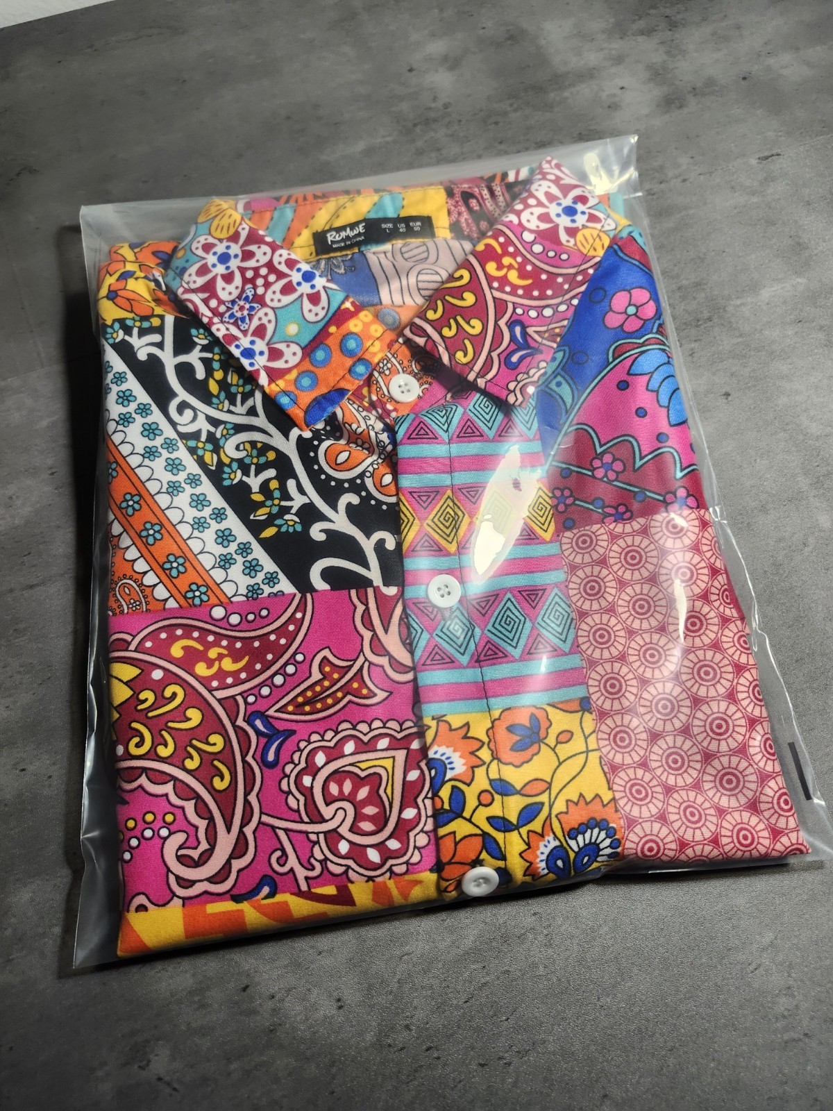 Romwe Multicolor Paisley Patchwork-Like Shirt for… - image 13