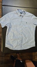 Polo Ralph Lauren Seersucker Button Down Shirt Mens XL Blue/White Striped FLAW