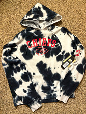 NFL Team Apparel Kansas City Chiefs Tie-Dye Hoodie Women s M Black/White