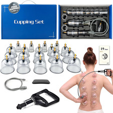 Cupping Therapy Set 19 Massage Cups for Back Pain Relief Physical with Hand Pump