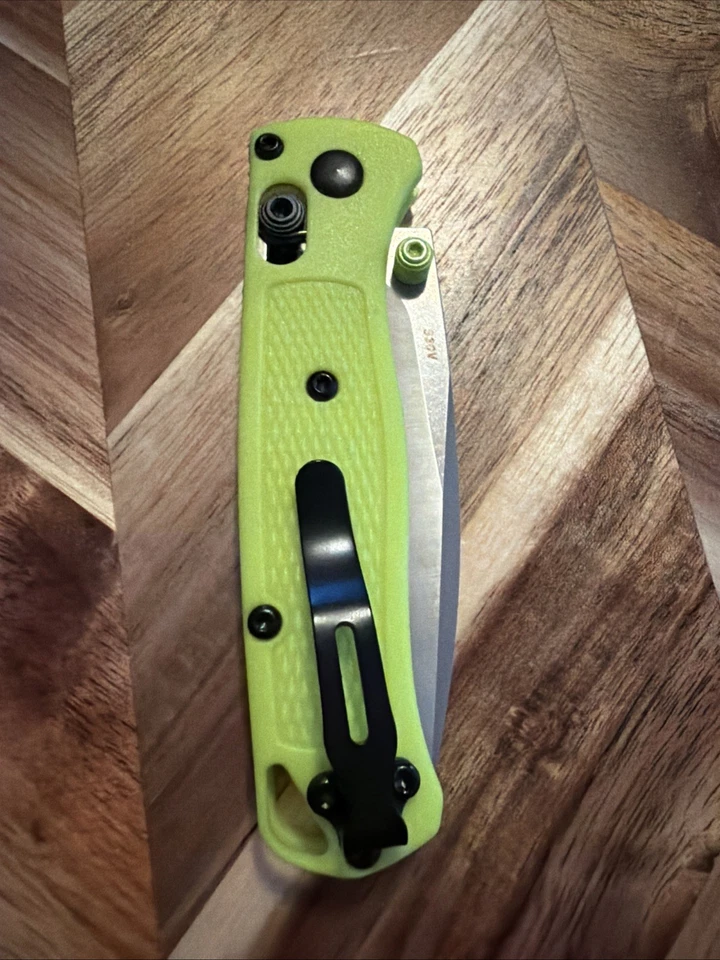 Benchmade 533 Mini Bugout-1 两手皆宜 可折叠口袋刀 - 绿色 — 第 3/4 张图片