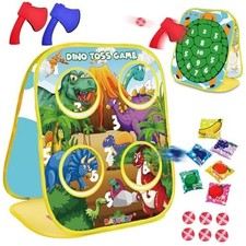 3-in-1 Feed Dinosaur Toss Games for Kids with 6 Fruit Bean Dinosaur 12 24