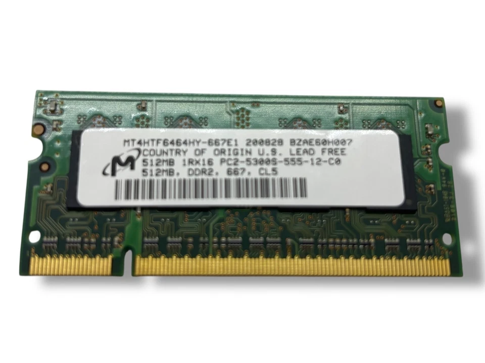 Lot of 8 Micron 512mb 1Rx8 PC2 5300U-555-12HYMP564U64CP8-Y5 AB-T - Image 2 of 3