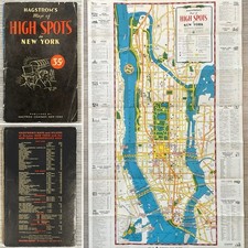 Hagstrom’s Map of High Spots in New York 1957 - Big Beautiful Vintage Map!