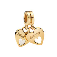 Pandora Moments Doppel-Charm Herzen Vergoldet 769187C01