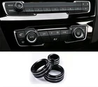 3X For BMW 4-Series 2014-2020 Black Aluminum AC Climate Control Knob Ring Covers