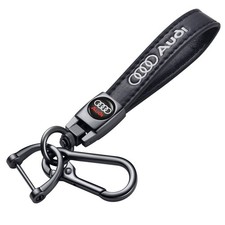 Genuine Leather Keychain Set Compatible with Audi A3 A4 A5 A6 A7 Q3 Q5 Q7 R8