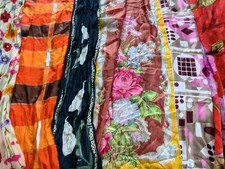 Lot of 6 Mixed Vintage Rectangle Scarves All 100 Silk Celtic Geometric Floral