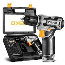 DEKO PRO 12V Cordless Drill Set, Small Electric Drills Kit, 3/8-inch, Power Batt