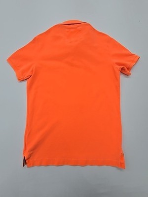 Superdry Polo Shirt Mens Orange Logo Size L Regular Fit