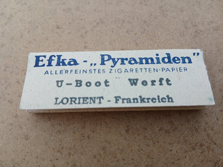 Papier à cigarette Efka allemand réparation Base U Boot LORIENT WW2 sous marin