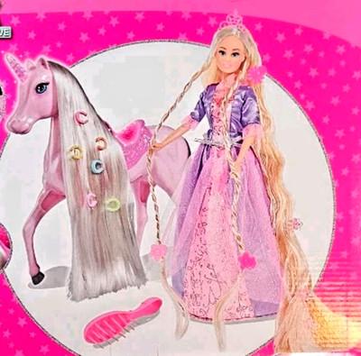 Rapunzel & Magic Unicorn Steffi Love Barbie Simba 3-10 Jahre leuchtendes Horn