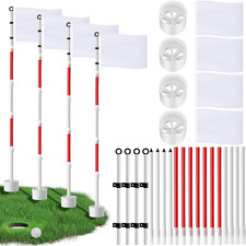 4 Pack Golf Flagstick 6Ft Putting Green Flags Golf Hole Cup Pole Pin Flags for D