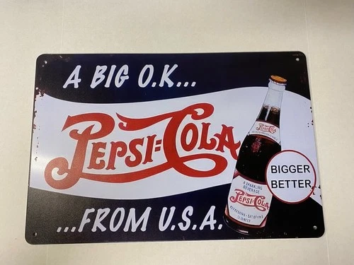 Pepsi Cola-Metal Tin Sign Vintage Style Decor Retro New