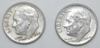 1964 P & D 90% Silver Roosevelt Dime Mint Year Set 2 Coins No San Francisco Made