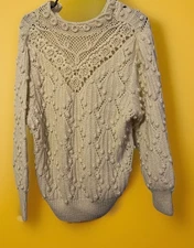 SSG Catherine Lover Vintage size M Medium sweater High Neck crochet Pom Pom