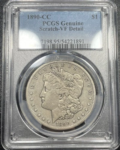 1890-CC Morgan Silver Dollar $1 PCGS VF Details Scratch Carson City
