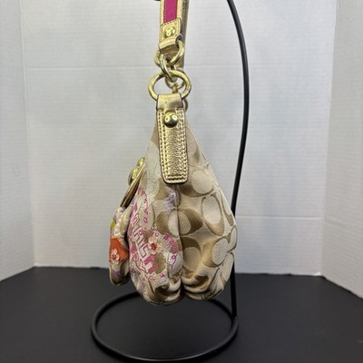 Coach Poppy Shoulder Bag Canvas Beige Y2K Graffiti Hobo Shoulder