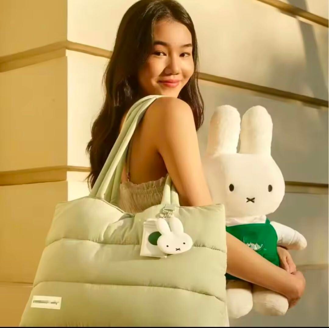 Starbucks x Miffy collaboration tote bag Green From Japan New | eBay