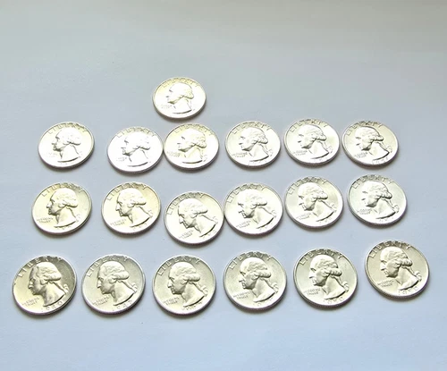 1940-1959 P D S Uncirculated BU Washington Silver Quarters Partial Set 19 Coins