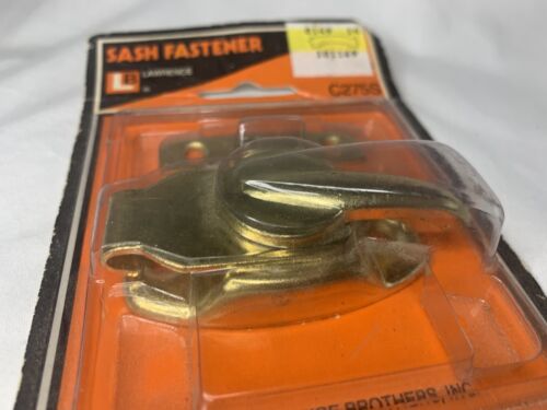 Vintage Window Sash Fasteners Satin Brass Lawrence Bros. C275S New Old Stock* - Picture 3 of 5