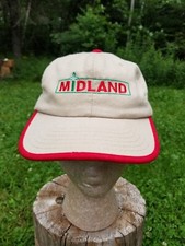 Vintage Midland Railroad Trucker Snapback Hat Spellout Graphic USA Made