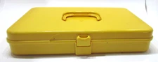 Vintage 80's Wilson Wil-Hold Hard Plastic Sewing Box w 54 Partial Thread Spools