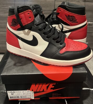 Nike Air Jordan 1 High Bred Toe size 9.5 555088-610 OG Retro Chicago (Pre-Worn)