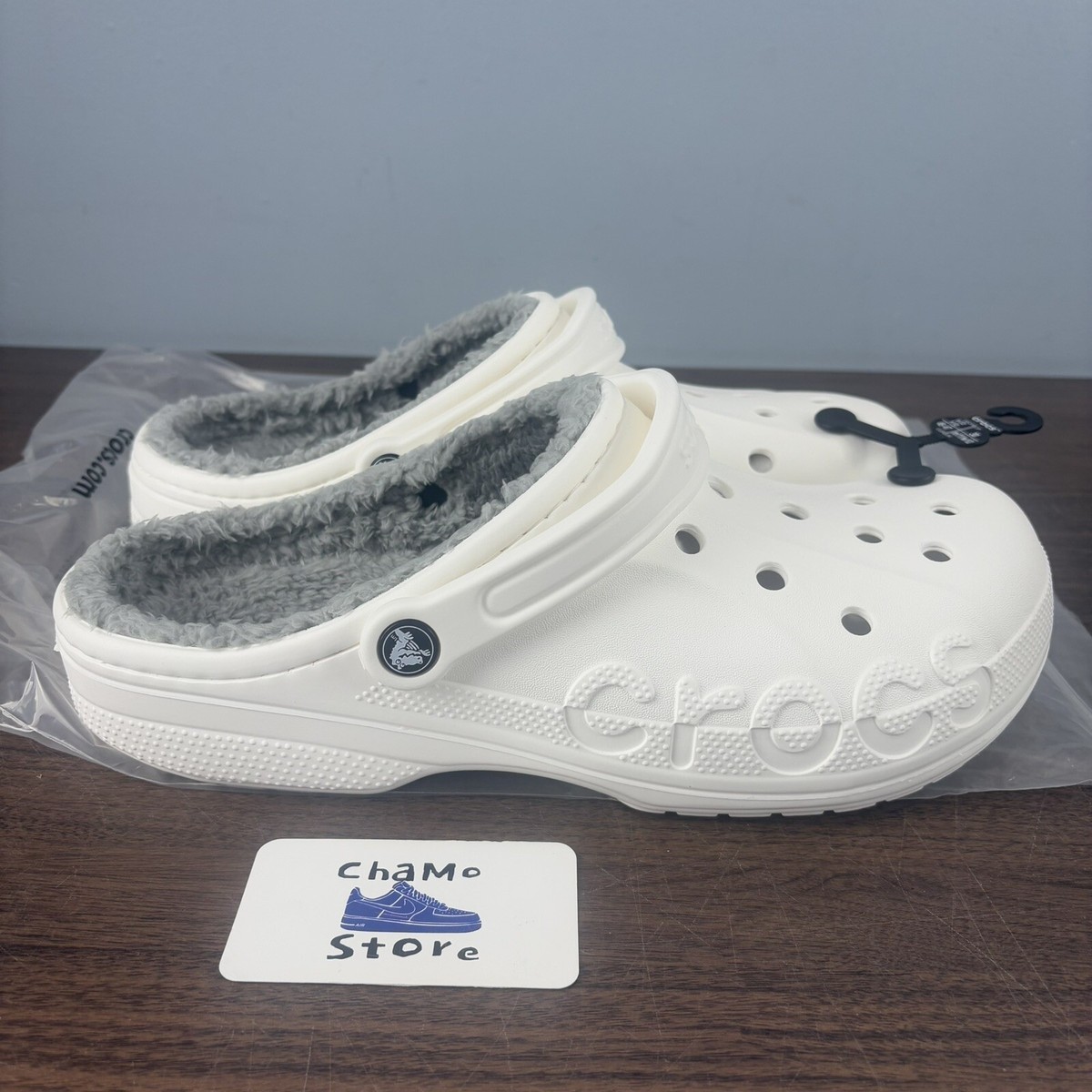 R Crocs Unisex Baya Lined Clogs White/Light Grey 205969 Good X Cold