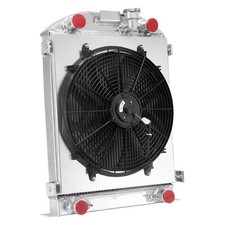 New 4 Rows Aluminum Radiatorshroud Fan For 1932 Ford Flat Head V8 Stock Height.
