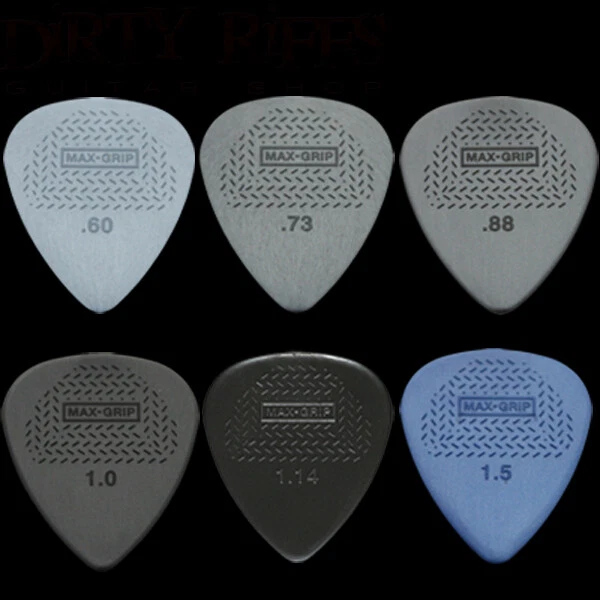 6 x Dunlop Max Grip Standard Guitar Picks / Plectrums - Your Choice Of Size/Type