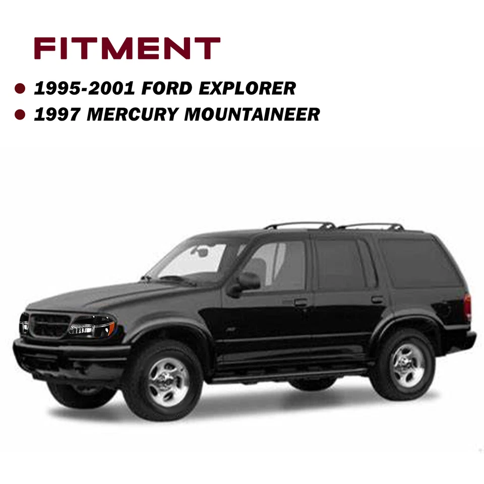 Juego de faros esquineros ámbar negro para Ford Explorer/Mountaineer 1995-2001 Foto 2 de 4