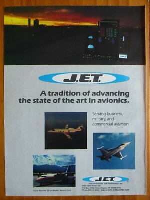 8/1983 PUB JET ELECTRONICS AVIONICS F-16 DASH 8 LEARJET ORIGINAL ANZEIGE