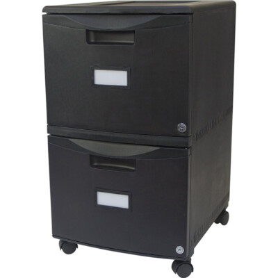 STOREX 2DRAWER MOBILE FILE CABINET W LOCK LEGAL LETTER BLACK 