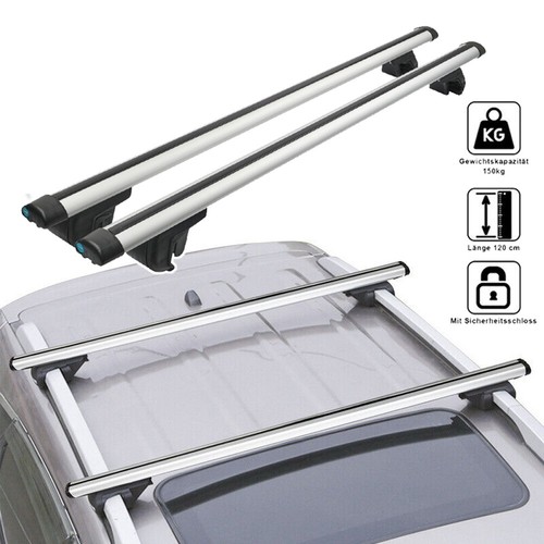 Universal 47" Car Roof Top Rack Cross Bar Luggage Carrier Aluminum w/ Lock Rail - Picture 3 of 12