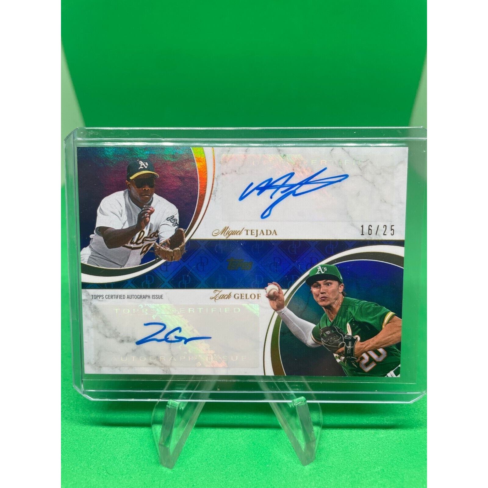 2024 Topps Dynamic Duals Miguel Tejada Zack Gelof RC Auto /25 Oakland Athletics