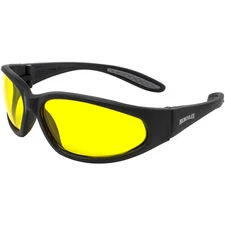 Global Vision Hercules Motorcycle Riding Sunglasses Black Frame w/ Yellow Lenses