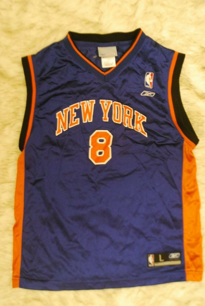 Vintage Reebok #8 Latrell Sprewell New York Knicks Blue NBA Jersey
