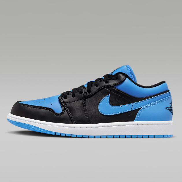 Полуботинки Nike Jordan 1 Черные/Университетские синие (553558-041) Срочная доставка