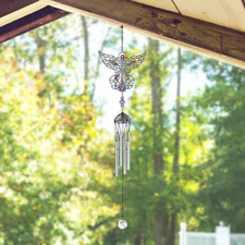 21"Long Purple Angel Pewter and Gem Wind Chime Ornament Home Decor Unique Gift