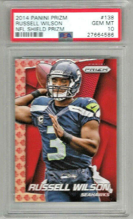 2014 Panini Prizm Russell Wilson Shield Prizm PSA 10 57/75