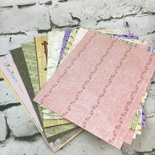 Scrapbooking Crafting Paper Lot Of 36 Sheets Pages Assorted Prints Colors Styles