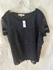 Loft lace crochet overlay top