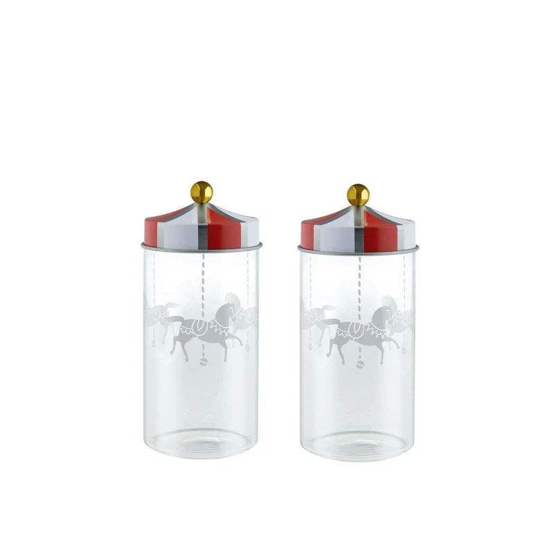 Barattoli per Spezie Set 2 Pezzi da Cucina in Vetro 14 cl ALESSI Circus MW68S2