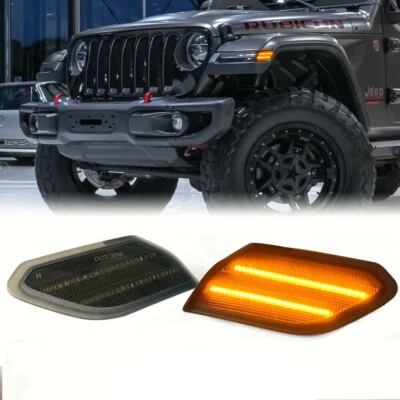 JES 2x LED Clignotants Latéraux Pour Jeep Wrangler JL 2018-2023, Gladiator 2018-2022