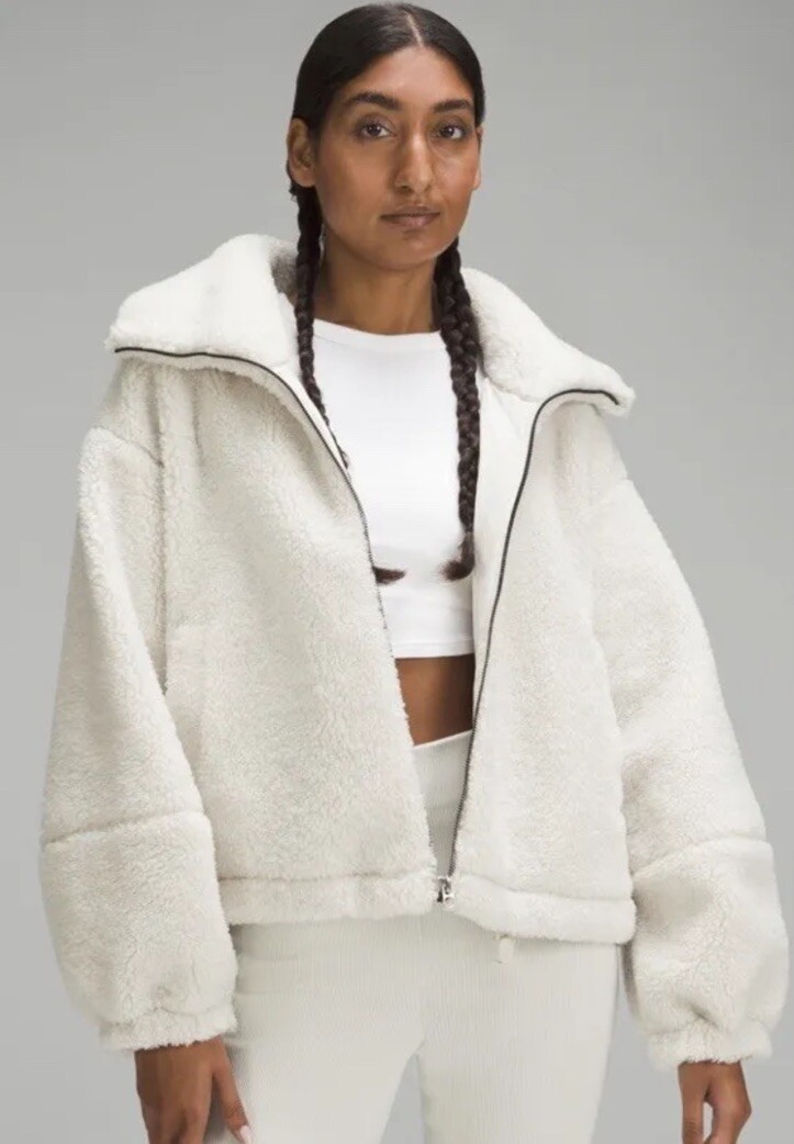 Sz 2 Lululemon Womens Cinchable Fleece Sherpa Zip Jacket Sz 2 Lululemon Womens Cinchable Fleece Sherpa Zip Jacket