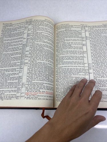 Vintage Holy Bible 1949 Hertel Blue Ribbon New Standard Reference Red Letter KJV - Picture 21 of 24