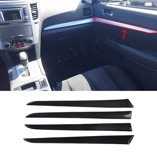 Fit for Subaru Outback 2010-2014 Carbon Fiber Interior Door Panel Cover Trim 4pc - Picture 3 of 12