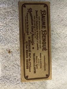 ANTIQUE BAUME BENGUE QUACK MEDICAL RHEUMATISM RUE BALLU BOX RARE